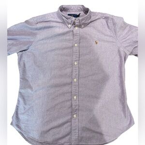 Ralph Lauren 100% Cotton Muted Light Purple Short Sleeve Dress Shirt Size Men XL